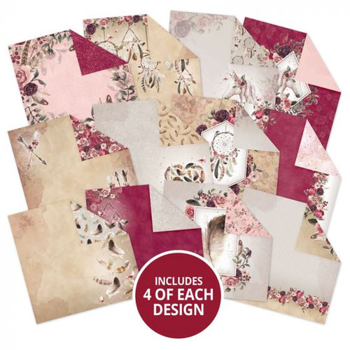 Hunkydory Crafts Bohemian Bliss 8x8 Paper Pad 48-Double-Sided 150gsm Sheets