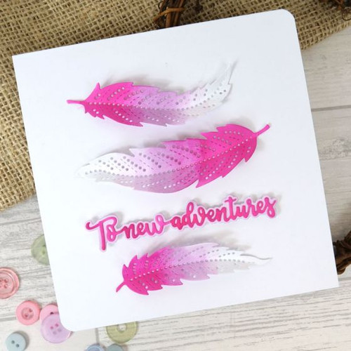 Hunkydory Moonstone Cutting Dies- Floating Feathers MSTONE242