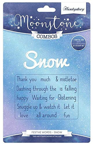 Hunkydory Moonstone Die/Stamp Combo- Festive Words - Snow