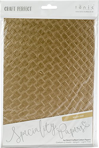 Craft Perfect A4 Handcrafted Cotton Papers 5/Pkg Woven Hide, Multi