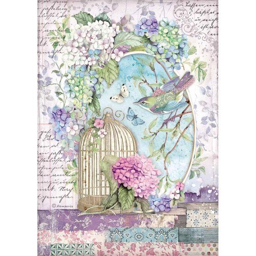 Stamperia Intl Hortensia Cage Rice Paper Sheet A4