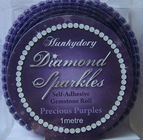 Hunkydory Diamond Sparkles PRECIOUS PURPLES Self-adhesive Gemstone Roll (1 meter of Connected 3mm gems)- Gem235