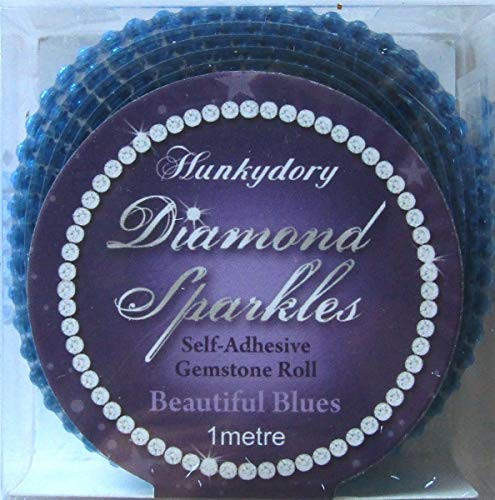 Hunkydory Diamond Sparkles BEAUTIFUL BLUES Self-adhesive Gemstone Roll (1 meter of Connected 3mm gems)- Gem235
