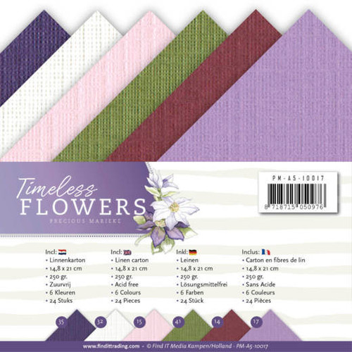 Find It Trading Precious Marieke Timeless Flowers A5 Linen Paper PM-A5-10017