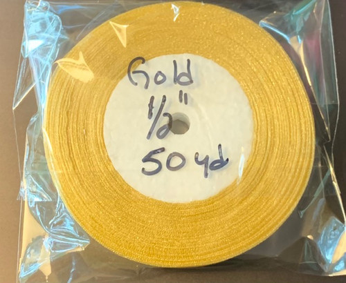 Organza Ribbon 1/2" GOLD 50-yards