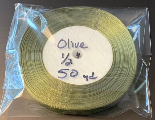 Organza Ribbon 1/2" OLIVE 50-yards