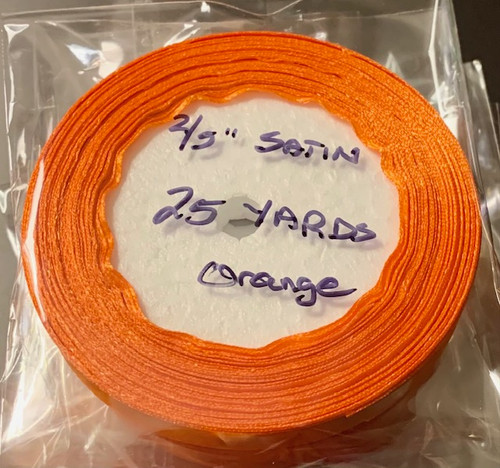 25 yd Satin Ribbon 2/5" ORANGE Approx. 25-yards