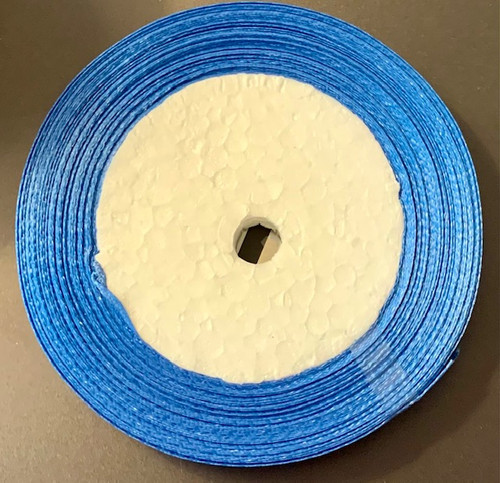 25 yd Satin Ribbon 2/5" BLUE Approx. 25-yards