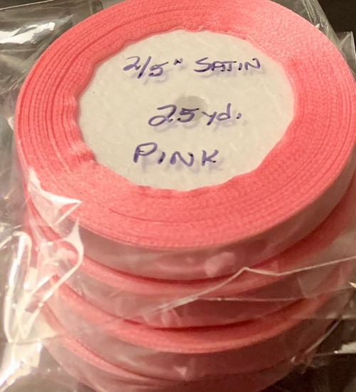 25 yd Satin Ribbon 2/5" PINK Approx. 25-yards