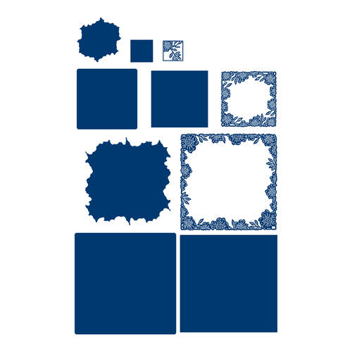 Tattered Lace Floral Frame Square Die Set