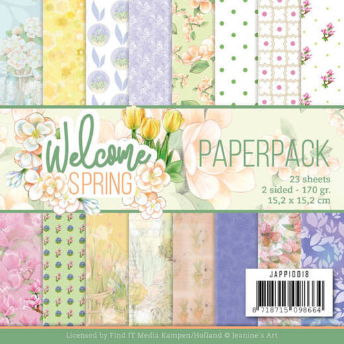 Find It Trading Jeanine's Art- WELCOME SPRING 6"x6" Paperpack JAPP10018