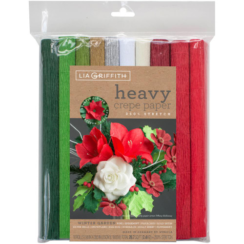 Heavy Crepe Paper 10/Pkg by Lia Griffith - Winter Garden 10 Colors