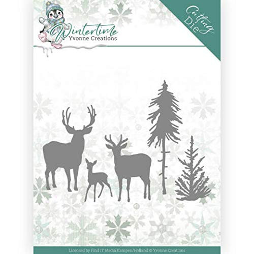 Yvonne Creations Wintertime- Deers in The Forest Cutting Die YCD10217
