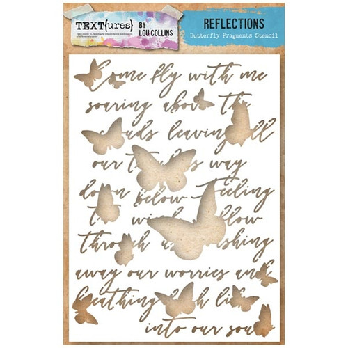 TEXT{URES} A5 STENCIL Reflections Butterfly Fragments Stencil