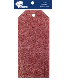 Paper Accents Craft Tags Assorted Sizes- Glitz Crimson