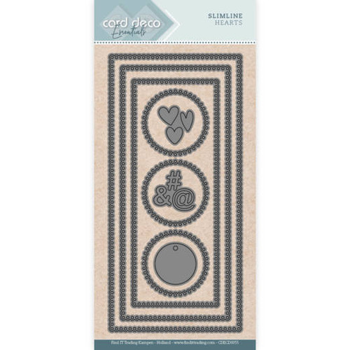 Find It Trading- Card Deco Cutting Dies- Slimline Hearts CDECD0055