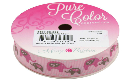 Morex 4198 Lil Elephant RIbbon 5/8 inch 3yards