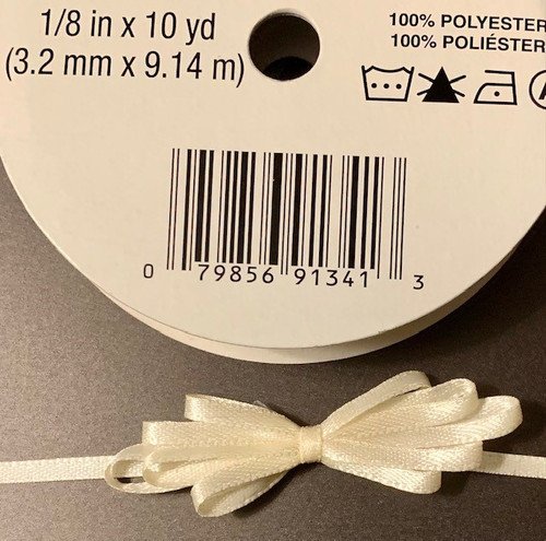 Offray Satin - 1/8" x 10YD Ribbon - IVORY