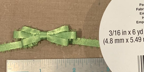 Offray Satin - 3/16" x 6yd Ribbon - KIWI FEATHERED EDGE