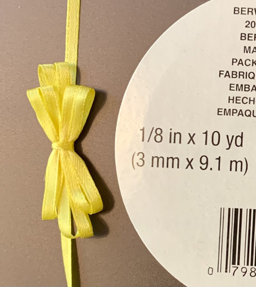Offray Satin - 1/8" x 10YD Ribbon - YELLOW