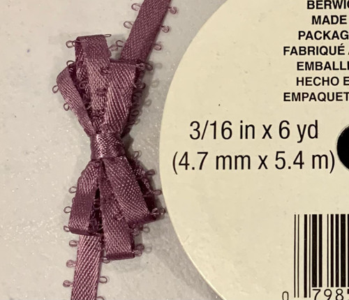 Offray Satin - 3/16" x 6yd Ribbon - AMETHYST FEATHERED