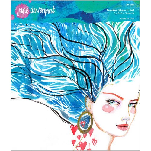 Spellbinders- Jane Davenport- Tresses Stencil Set- 2- 6x6 stencils
