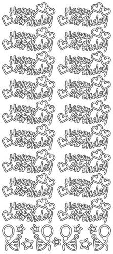 JEJE Peel Sticker- Birthday / Hearts 292 SILVER