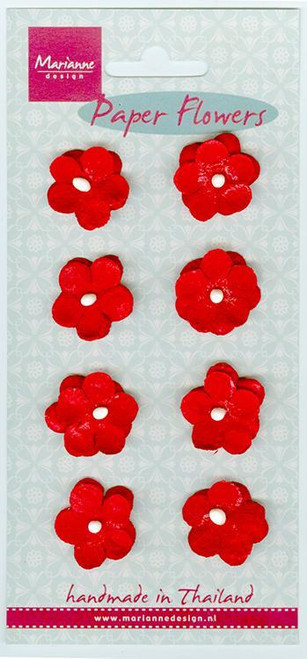Marianne Design Papers Flowers -- 8 Small Red Blooms - Approx 3/4" each