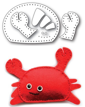 Memory Box 100% Steel Plush Cute Crab Cutting Die- 99764
