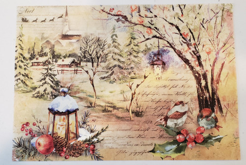 Imagination Crafts A4 Rice Paper- Home For Christmas- Classic Landscape