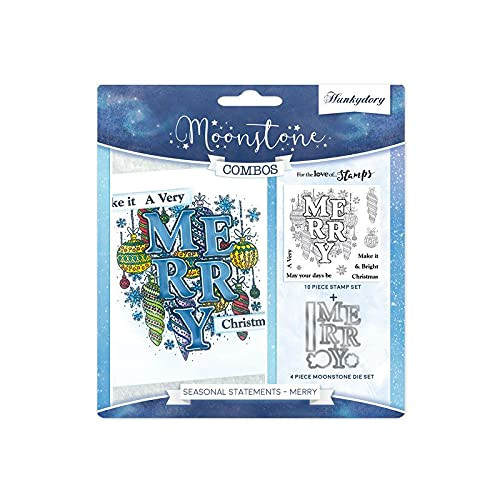 Hunkydory Crafts Moonstone Combos Seasonal Statements - Merry Cutting Dies and Stamp MSTONE450