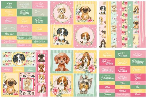 The Paper Boutique- It's a Puppy's Life- Embellishment Pad 8" x 8"- 36 sheets 6 designs