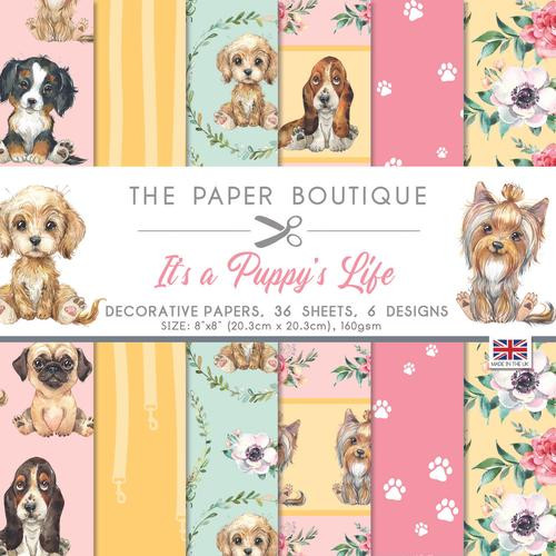 The Paper Boutique- It's a Puppy's Life- Decorative Papers 8" x 8"- 36 sheets 6 designs