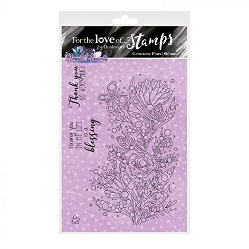 Hunkydory Crafts- for The Love of Stamps - Gemstone Floral Shimmer A6 Stamp - FTLS823