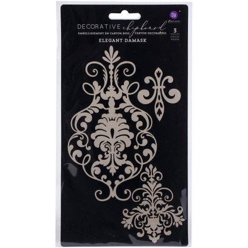 Prima Decorative Chipboard- Elegant Damask