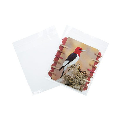 Clearbags B5X5M Clear Card Bags 100pc - 5 11/16inx 59/16in (One 5x5 Card and Env)