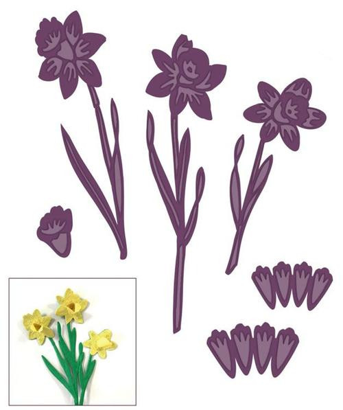 Craft Die CED1481 Sue Wilson Finishing Touches - Spring Daffodils