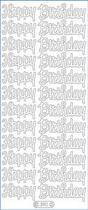 Starform N390 HOLOGR SILVER GOLD HAPPY BIRTHDAY Outline Peel Sticker