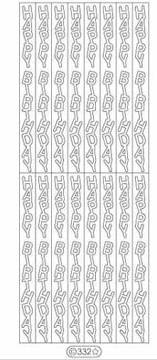 Starform Deco Stickers Vertical Happy Birthday -SILVER