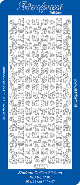 Starform SM BUTTERFLIES 1110 SILVER Peel Stickers OUTLINE