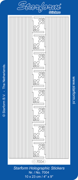 Starform N7004 HOLO SILVER GOLD STRAIGHT-LINE BORDERS CORNERS Outline Peel Stickers