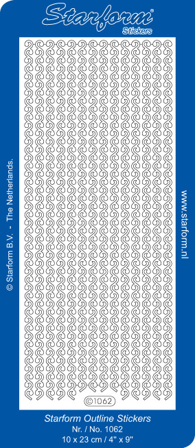 Starform Silver Swirl Borders 1062 Peel Stickers