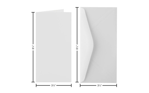 Paper Accents Card & Envelope Set- 3.125"x 6.25" Slimline Smooth 100lb Solar White 10pc