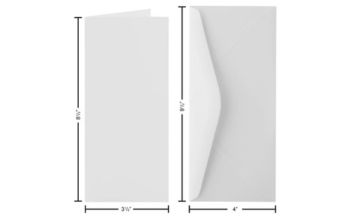 Paper Accents Card & Envelope Set- 3.5"x 8.5" Slimline Smooth 100lb Solar White 10pc