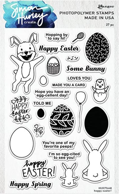 Simon Hurley Photopolymer Stamps- Hoppy Easter- 27 pc