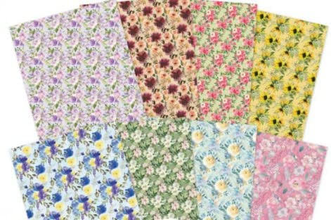 Hunkydory Crafts Perfect Days Cottage Florals Adorable Scorable Pattern Pack ASMIX137