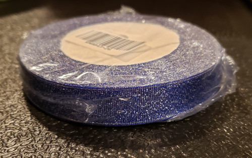 25 yd Metallic Glitter Ribbon 5/8" Blue 25-yards RN0043-26