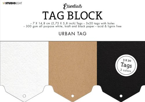 Studio Light Tag Block Urban Essentials 148x210x8mm 60 Tags nr.03