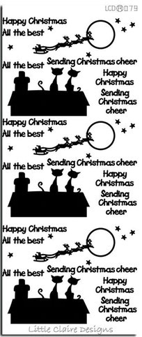 Ecstasy Crafts Peel Sticker -Christmas Cats- Black