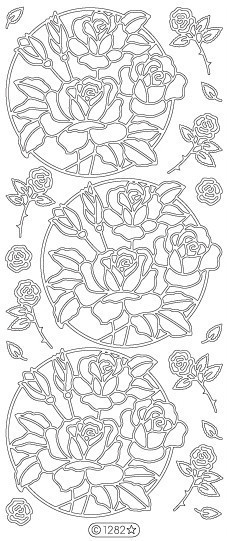 Starform CIRCLE OF ROSES GOLD N1282 Peel Off Stickers OUTLINE